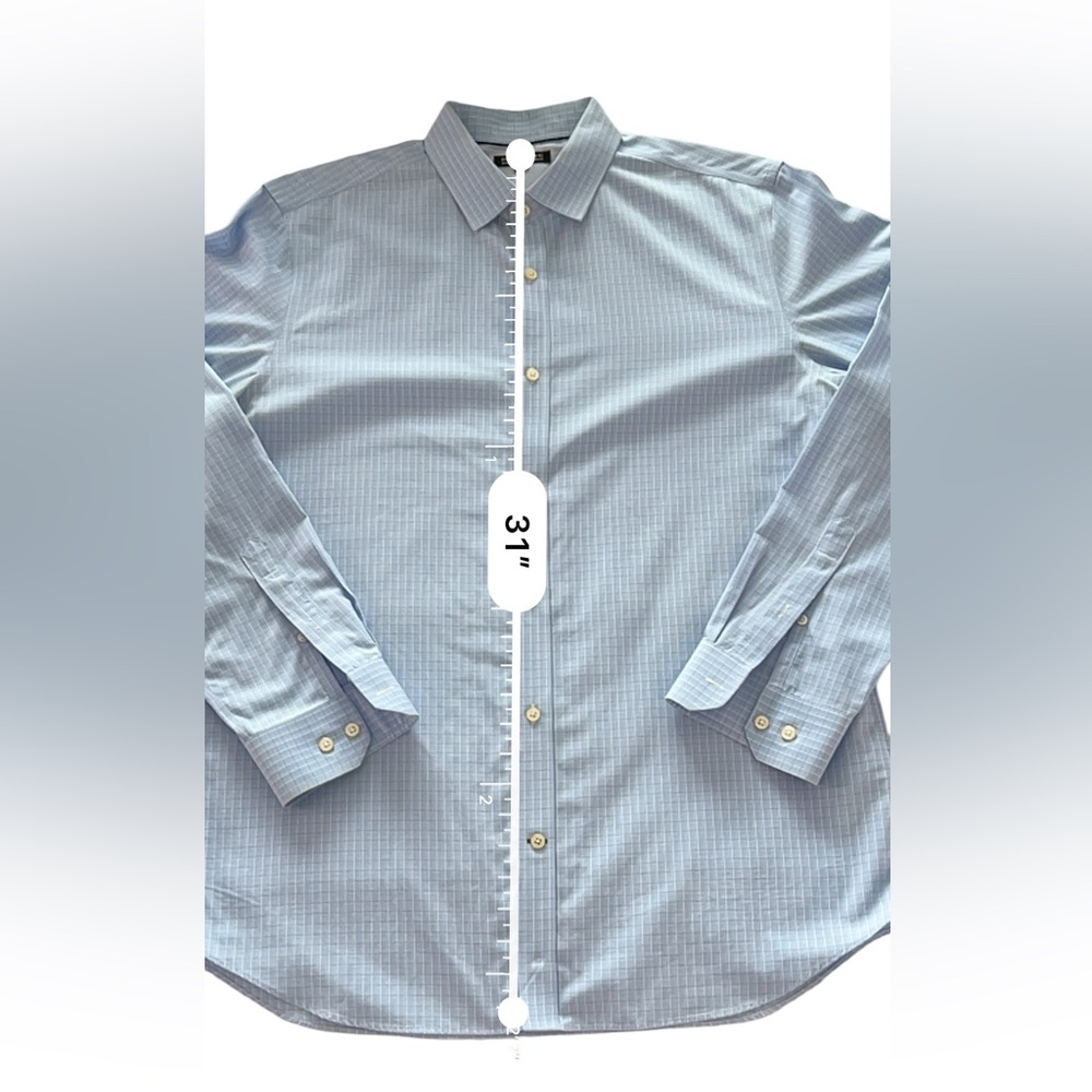 Banana Republic Blue White plaid Slim‎ fit Dress shirt size XL - Picture 8 of 8